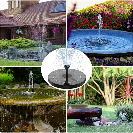 2.5W Solar Bird Bath Fountain Pump Solar Fountain Pump for Bird Bath with 6 Nozzles, 6.7 2.5W Solar Bird Bath Fountain Pump Solar Fountain Pump for Bird Bath with 6 Nozzles, 6.7
