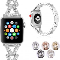 Add Bling to Your Watch with our Metal Diamond Band - Compatible with Apple Watch Ultra Series 8/7/6/5/4/3/2/1/SE- Shiny and Stylish for Women in Sizes 38mm 40mm 41mm 42mm 44mm 45mm 49mm Add Bling to Your Watch with our Metal Diamond Band - Compatible with Apple Watch Ultra Series 8/7/6/5/4/3/2/1/SE- Shiny and Stylish for Women in Sizes 38mm 40mm 41mm 42mm 44mm 45mm 49mm