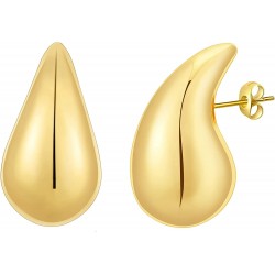Chunky Hoop Earrings for Women, Lightweight Waterdrop Hollow Open Hoops, Hypoallergenic Earrings Fashion Jewelry for Women Girls Chunky Hoop Earrings for Women, Lightweight Waterdrop Hollow Open Hoops, Hypoallergenic Earrings Fashion Jewelry for Women Girls