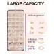 Hanging Jewelry Organizer Storage Roll with Hanger Metal Hooks Double-Sided Jewelry Holder for Earrings, Necklaces, Rings on Closet, Wall, Door