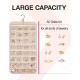 Hanging Jewelry Organizer Storage Roll with Hanger Metal Hooks Double-Sided Jewelry Holder for Earrings, Necklaces, Rings on Closet, Wall, Door