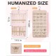 Hanging Jewelry Organizer Storage Roll with Hanger Metal Hooks Double-Sided Jewelry Holder for Earrings, Necklaces, Rings on Closet, Wall, Door