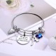 Butterfly Charm Bracelets for Women,Silver Letters A-Z Initial Charms Wristband for Girls Jewelry Gifts