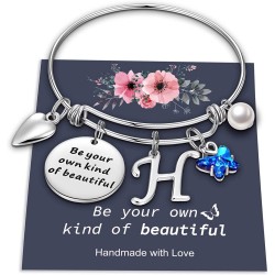 Butterfly Charm Bracelets for Women,Silver Letters A-Z Initial Charms Wristband for Girls Jewelry Gifts Butterfly Charm Bracelets for Women,Silver Letters A-Z Initial Charms Wristband for Girls Jewelry Gifts