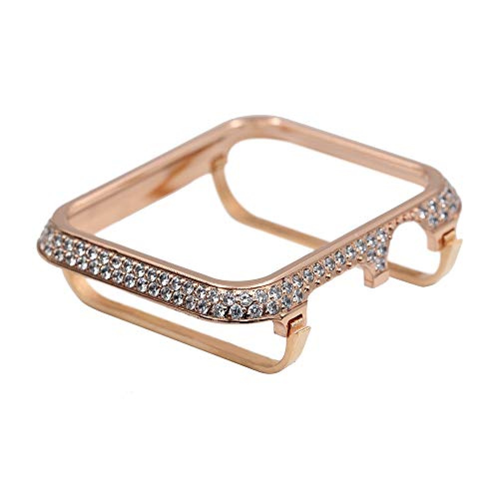 Callancity 42mm Metal Face Cover Rhinestone Crystal Diamond Bling Case