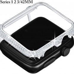Callancity 42mm Metal Face Cover Rhinestone Crystal Diamond Bling Case Compatible Apple Watch Series 3 2 1 for Men/Women Callancity 42mm Metal Face Cover Rhinestone Crystal Diamond Bling Case Compatible Apple Watch Series 3 2 1 for Men/Women