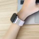Callancity 4Pcs/Sets Metal Zircon Diamond Watch Band charms Decorative Rings Loops Silicone Strap Ornament Compatible for iWatch Silicone Band Series 5/4/3/2/1 38mm 40mm 42mm 44mm (Platinum)