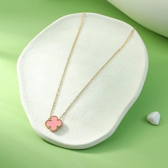 Lucky Clover Necklace for Women Girls Fashion Cute Adjustable Hypoallergenicity Necklace Pendant Jewelry Gifts for Women Girls