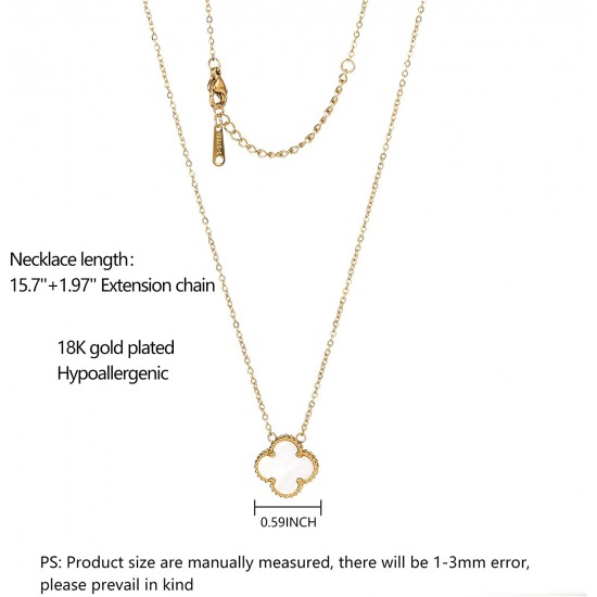 Lucky Clover Necklace for Women Girls Fashion Cute Adjustable Hypoallergenicity Necklace Pendant Jewelry Gifts for Women Girls