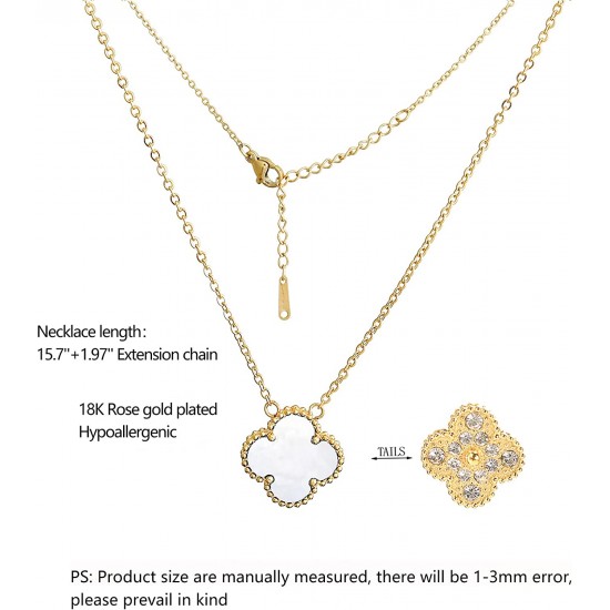 Lucky Clover Necklace for Women Girls Fashion Cute Adjustable Hypoallergenicity Necklace Pendant Jewelry Gifts for Women Girls