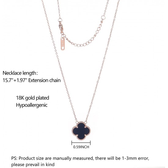 Lucky Clover Necklace for Women Girls Fashion Cute Adjustable Hypoallergenicity Necklace Pendant Jewelry Gifts for Women Girls