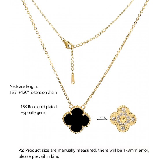 Lucky Clover Necklace for Women Girls Fashion Cute Adjustable Hypoallergenicity Necklace Pendant Jewelry Gifts for Women Girls