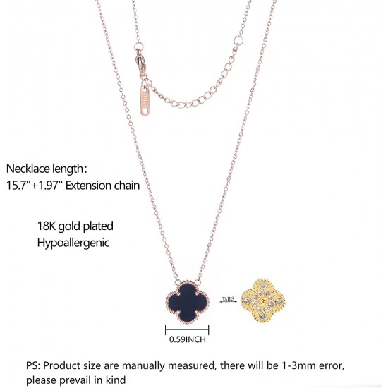 Lucky Clover Necklace for Women Girls Fashion Cute Adjustable Hypoallergenicity Necklace Pendant Jewelry Gifts for Women Girls