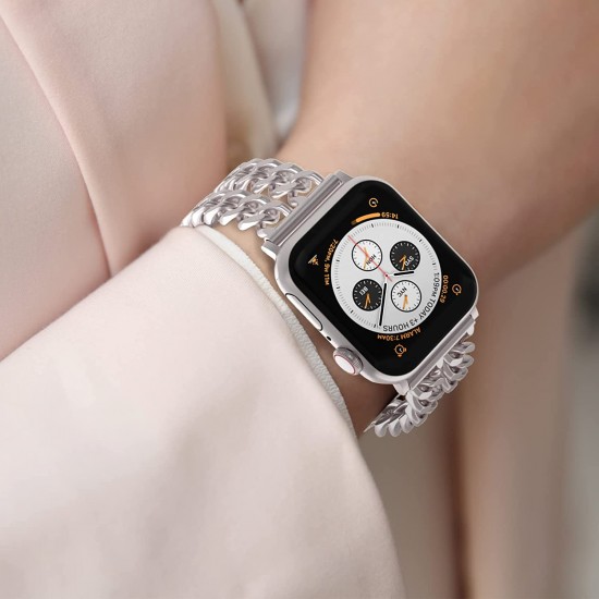 Watch Strap for Apple Watch Ultra Series 8 7 6 5 4 3 2 1 45mm 44mm 42mm 41mm 40mm 38mm 49mm Women's Metal Linked Watch Band Steel Chain iWatch Gold Bracelet