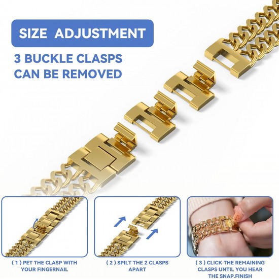 Watch Strap for Apple Watch Ultra Series 8 7 6 5 4 3 2 1 45mm 44mm 42mm 41mm 40mm 38mm 49mm Women's Metal Linked Watch Band Steel Chain iWatch Gold Bracelet