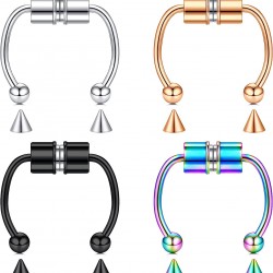 Nose Ring, 20G Faux Piercing Jewelry 8mm Fake Nose Ring Hoop for Faux Lip Septum Nose Ring Set Nose Ring, 20G Faux Piercing Jewelry 8mm Fake Nose Ring Hoop for Faux Lip Septum Nose Ring Set