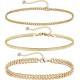 Ankle Bracelets for Women Waterproof Cuban Link Anklets Set Layered Anklet Bracelets for Women Jewelry Gift