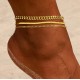 Ankle Bracelets for Women Waterproof Cuban Link Anklets Set Layered Anklet Bracelets for Women Jewelry Gift