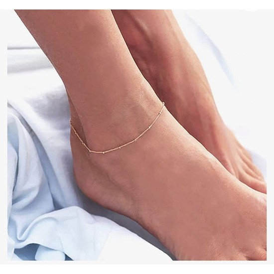 Ankle Bracelets for Women Waterproof Cuban Link Anklets Set Layered Anklet Bracelets for Women Jewelry Gift