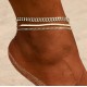 Ankle Bracelets for Women Waterproof Cuban Link Anklets Set Layered Anklet Bracelets for Women Jewelry Gift