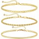 Ankle Bracelets for Women Waterproof Cuban Link Anklets Set Layered Anklet Bracelets for Women Jewelry Gift