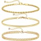 Ankle Bracelets for Women Waterproof Cuban Link Anklets Set Layered Anklet Bracelets for Women Jewelry Gift