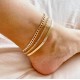 Ankle Bracelets for Women Waterproof Cuban Link Anklets Set Layered Anklet Bracelets for Women Jewelry Gift