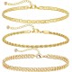 Ankle Bracelets for Women Waterproof Cuban Link Anklets Set Layered Anklet Bracelets for Women Jewelry Gift