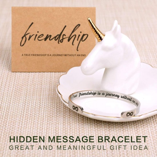 Hidden Message Bracelet - Meaningful gifts for Women, Great Friend Gifts, Unique Friendship Jewelry-a true friendship is a journey with an end