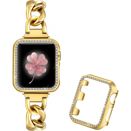 www. Apple Watch Series Ultra 8 7 6 Women Band, Luxury Ladies Bracelet Gold / 42mm / 44mm / 45mm