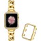 Metal Link Bands With Diamond Case Compatible with Apple Watch 40mm 38mm 41mm 42mm 44mm 45mm Women Men, Stainless Steel Bracelet With Bling Case for iWatch SE Series 8 7 6 5 4 3 2 1