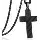 Stainless Steel USA Flag Cross Necklace Bible Verse Pendant Chain for Men Boys