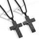 Stainless Steel USA Flag Cross Necklace Bible Verse Pendant Chain for Men Boys