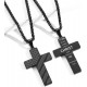 Stainless Steel USA Flag Cross Necklace Bible Verse Pendant Chain for Men Boys