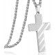 Stainless Steel USA Flag Cross Necklace Bible Verse Pendant Chain for Men Boys