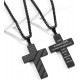 Stainless Steel USA Flag Cross Necklace Bible Verse Pendant Chain for Men Boys