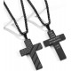 Stainless Steel USA Flag Cross Necklace Bible Verse Pendant Chain for Men Boys