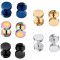 Dot Earrings, High Polished Surgical Steel Screw Flat Back Disc Stud Earrings for Women Men Pack of 5 Pairs