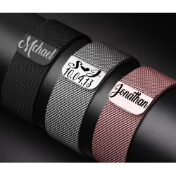 Engraved Custom Strap Compatible With Apple Watch Milanese Band 49mm 45mm 44mm 41mm 40mm ,Personalized Watch Band for Apple Watch Ultra Series 8 7 6 5 4  Engraved Custom Strap Compatible With Apple Watch Milanese Band 49mm 45mm 44mm 41mm 40mm ,Personalized Watch Band for Apple Watch Ultra Series 8 7 6 5 4