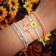 Sunflower Bracelet Handmade Braided Rope Charms Boho Surfer Bracelet for Teen Girls Women