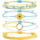 Sunflower Bracelet Handmade Braided Rope Charms Boho Surfer Bracelet for Teen Girls Women