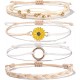 Sunflower Bracelet Handmade Braided Rope Charms Boho Surfer Bracelet for Teen Girls Women