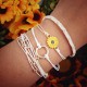 Sunflower Bracelet Handmade Braided Rope Charms Boho Surfer Bracelet for Teen Girls Women