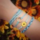 Sunflower Bracelet Handmade Braided Rope Charms Boho Surfer Bracelet for Teen Girls Women