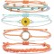 Sunflower Surfer Wave Bracelet Ocean Wave Adjustable Waterproof Handmade Friendship Bracelet Summer Bracelets Anklets Jewelry for Women Teen Girls
