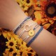 Sunflower Bracelet Handmade Braided Rope Charms Boho Surfer Bracelet for Teen Girls Women