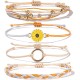 Sunflower Bracelet Handmade Braided Rope Charms Boho Surfer Bracelet for Teen Girls Women