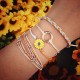 Sunflower Bracelet Handmade Braided Rope Charms Boho Surfer Bracelet for Teen Girls Women