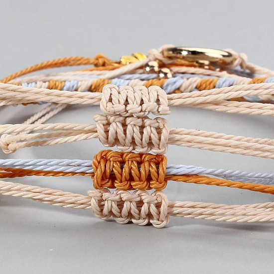 Sunflower Bracelet Handmade Braided Rope Charms Boho Surfer Bracelet for Teen Girls Women