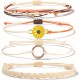 Sunflower Bracelet Handmade Braided Rope Charms Boho Surfer Bracelet for Teen Girls Women